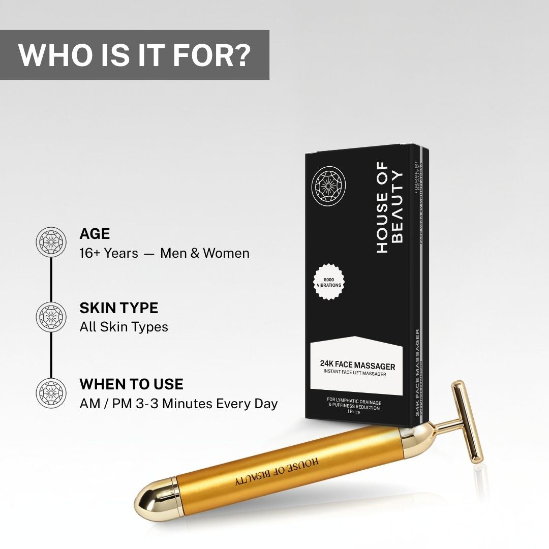 24k face massager for all skin types suitable for men and women daily skincare routine