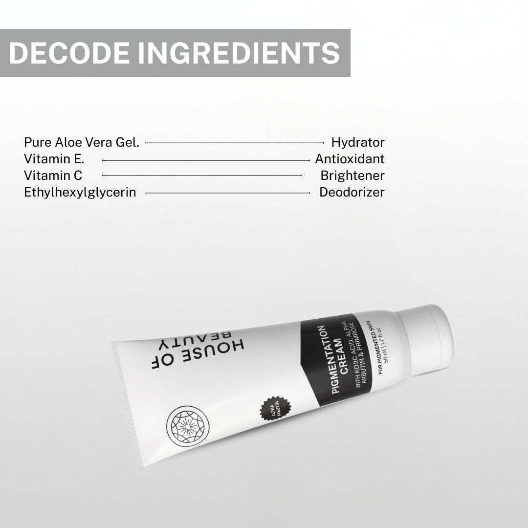 Ingredients of aloe vera gel including pure aloe vera, vitamin E, vitamin C and ethylhexylglycerin for hydration and skin nourishment.