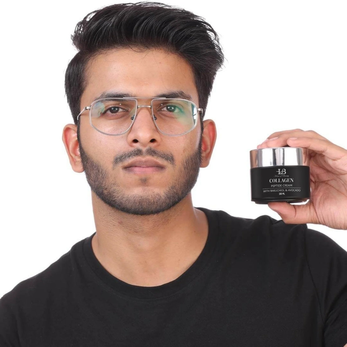 Model old image showing collagen Peptide Cream by HOB India