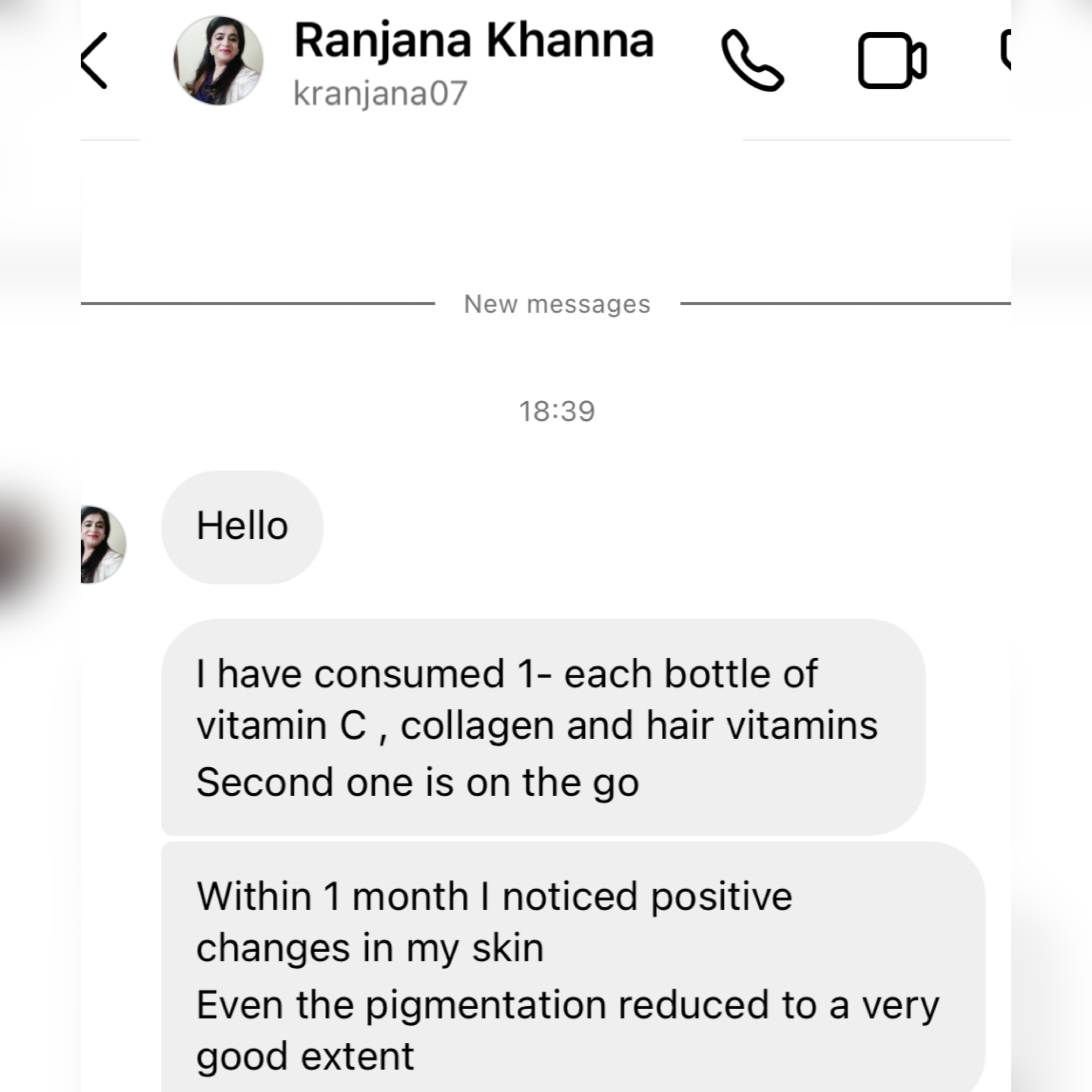 Customer review on collagen serum 1.1