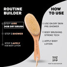 Dry brush or brushing best holistic skicare for lymphatic drainage massage at home for smooth skin, reduce hair ingrowth, keratosis pilaris, cellulite, blood circulation. Ideal for dry skin, and for smooth arms and legs. Naturally without the use of chemicals like Glycolic acid from the ordinary brand. Real genuine bristles and long wooden handel easy to use.