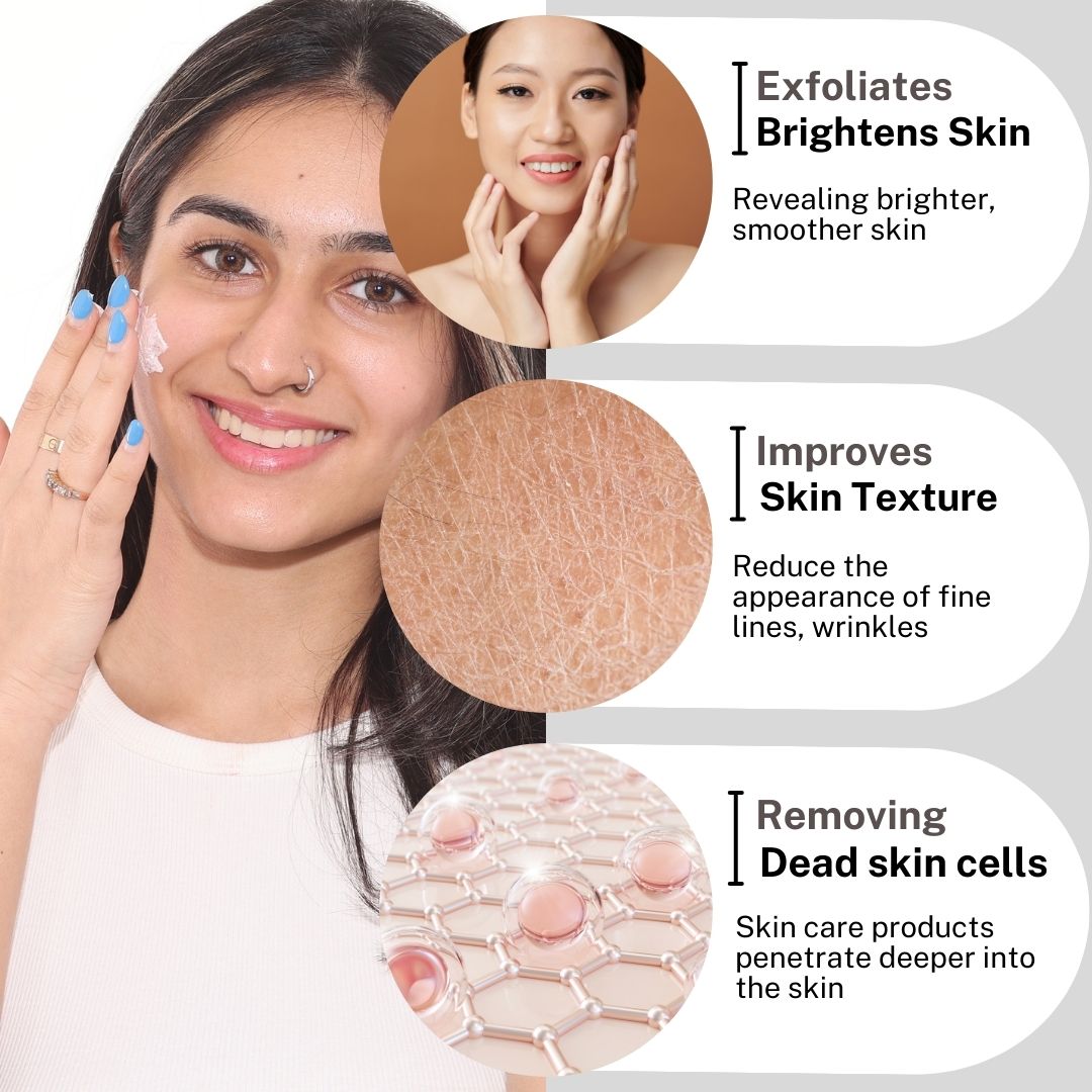 Best face scrub for indian skin with ingredients like Kojic acid, liquorice, and green tea to reduce pigmentation, brighten, and hydrate skin. Reduce dry dead skin, for all skin types for indian skin inspired by korean beauty trends, better than brands like Sanfe, Dr. Sheth’s, Minimalist, Dot & Key, and Plum. Dermat & Celebrity approved. Get skin like deepika padukone, kriti Sanon, kareena kapoor & priyanka chopra.
