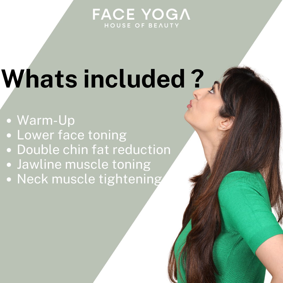 Face yoga online program for double chin reduction and jaw toning by Vibhuti Arora House of Beauty