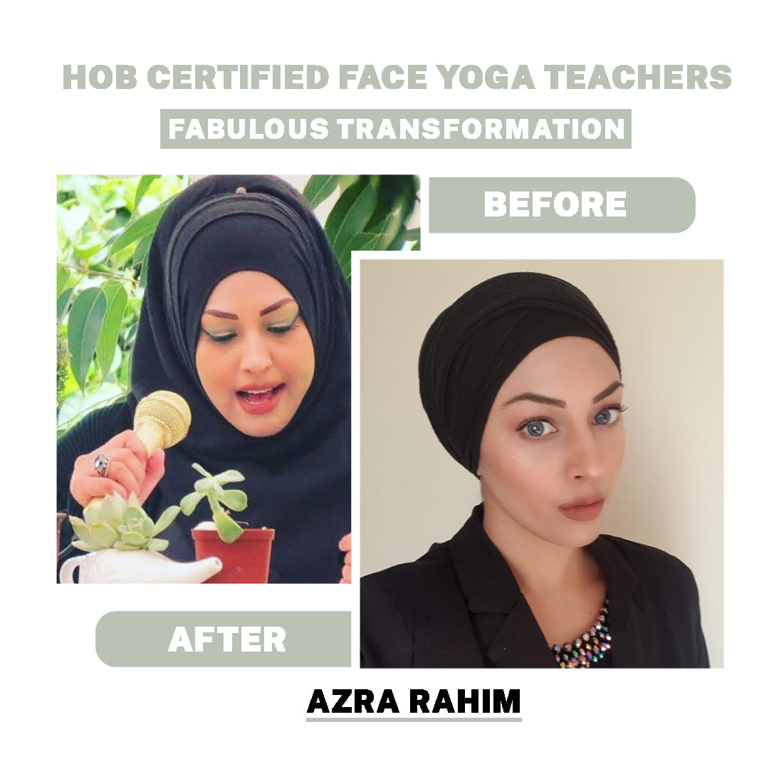 Face Yoga banner Before and After image by Azra Rahim