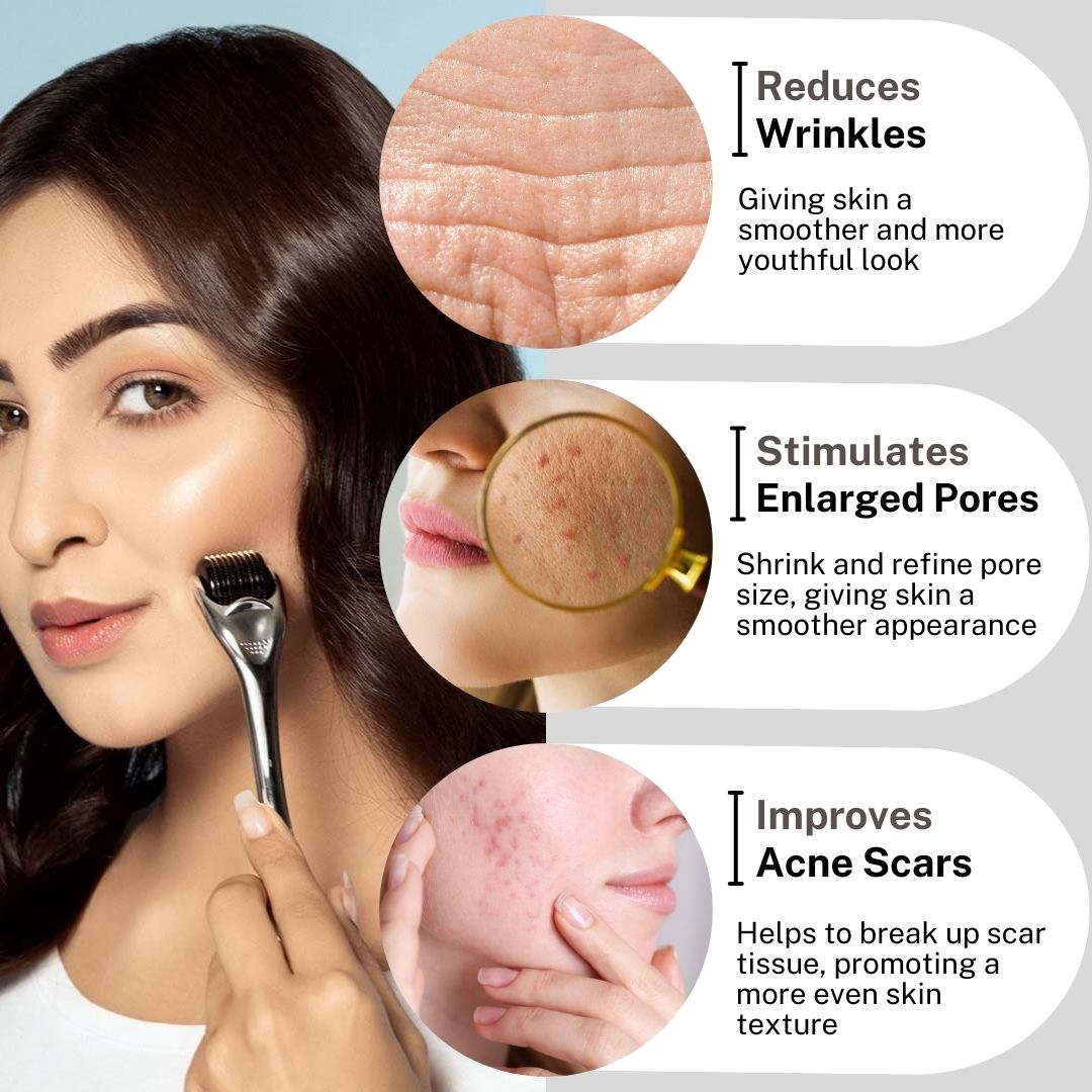 House Of Beauty India Face Tools House of Beauty 0.25mm Derma Roller Face Yoga gym Vibhuti Arora facegym Jade roller Guasha skingym Guasha Teacher Training Learn Yoga certified FaceTools Make up Anti ageing House of Beauty 0.25mm Derma Roller