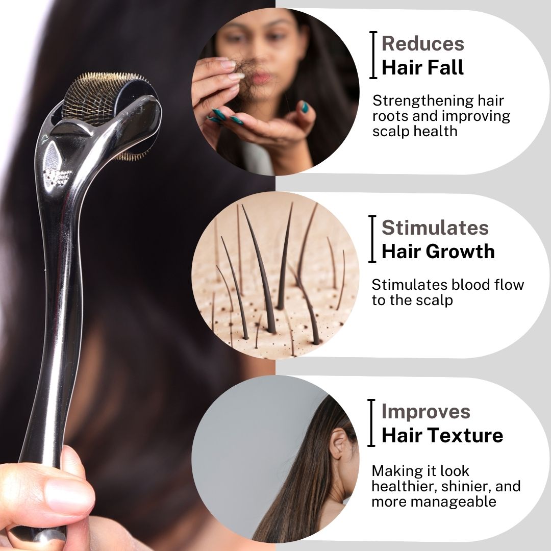 House Of Beauty India Face Tools 1.00mm Derma Roller Face Yoga gym Vibhuti Arora facegym Jade roller Guasha skingym Guasha Teacher Training Learn Yoga certified FaceTools Make up Anti ageing 1.00mm Derma Roller