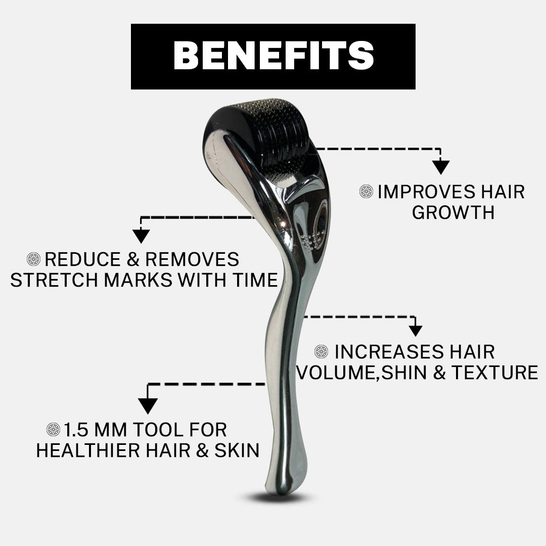 House Of Beauty India Face Tools 1.5mm Derma Roller Face Yoga gym Vibhuti Arora facegym Jade roller Guasha skingym Guasha Teacher Training Learn Yoga certified FaceTools Make up Anti ageing 1.5mm Derma Roller