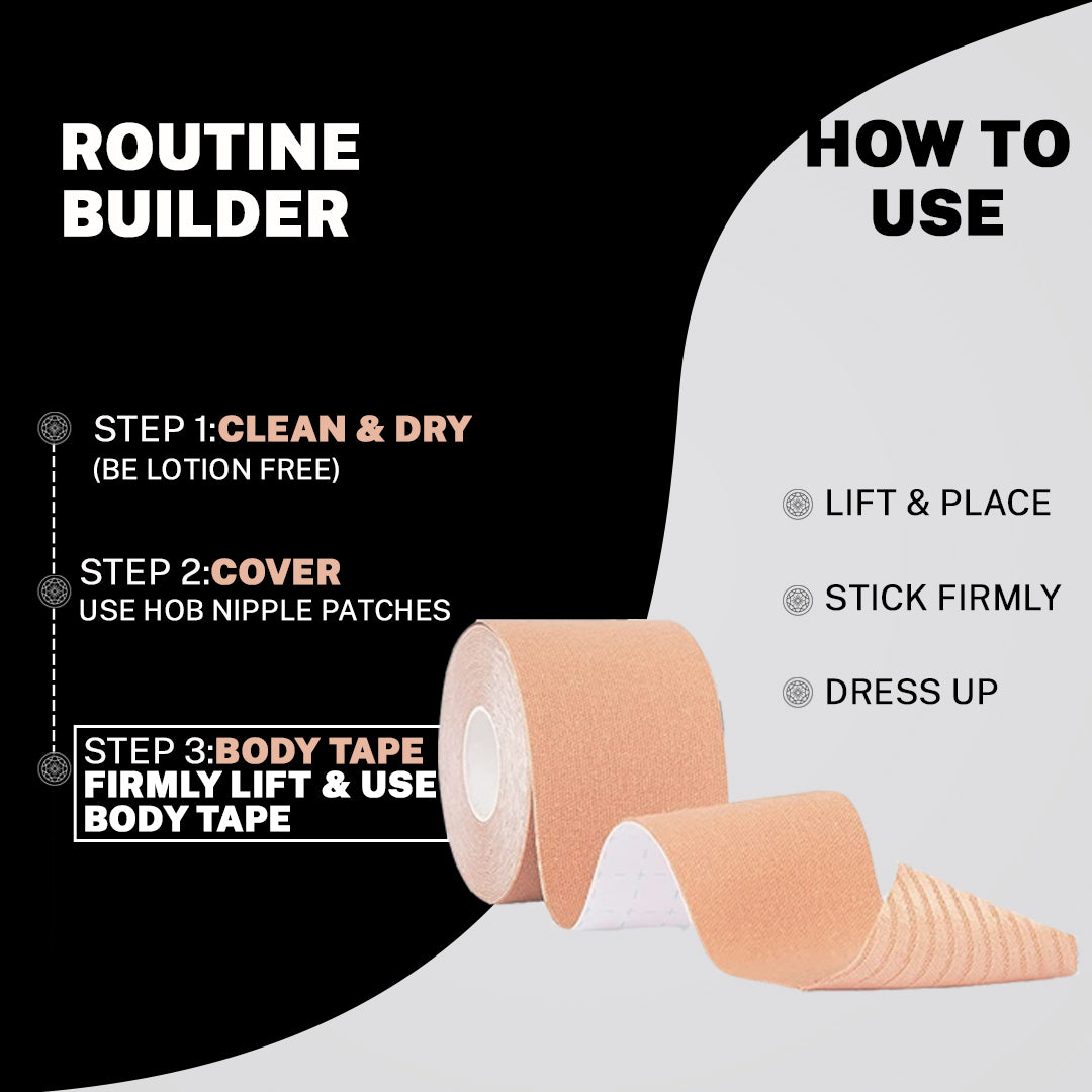 House Of Beauty India Body Tape Breast Lift/ Body Tape Face Yoga gym Vibhuti Arora facegym Jade roller Guasha skingym Guasha Teacher Training Learn Yoga certified FaceTools Make up Anti ageing Breast Lift/ Body Tape