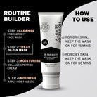 Tanned skin removal at home with House of beauty detan mask with skin whitening ingredients like alpha arbutin, to help correct uneven skin. Home treatment mask for acne, blemish and skin detox. Best before face yoga massage, better than Mamaearth Ubtan Face Mask, Minimalist Alpha Arbutin Mask, Dot & Key Clay Mask, and Plum Green Tea Mask. Featuring trending search terms like "best de-tan face mask in India," "skin lightening masks for summer," and "anti-acne clay mask with alpha arbutin, for bright glow