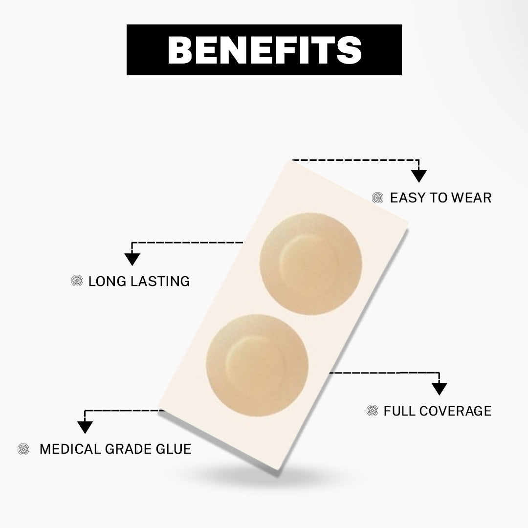 House Of Beauty India Body Tools Nipple Patches (Quantity - 50 Pieces Bra) Face Yoga gym Vibhuti Arora facegym Jade roller Guasha skingym Guasha Teacher Training Learn Yoga certified FaceTools Make up Anti ageing Nipple Patches (Quantity - 50 Pieces Bra)