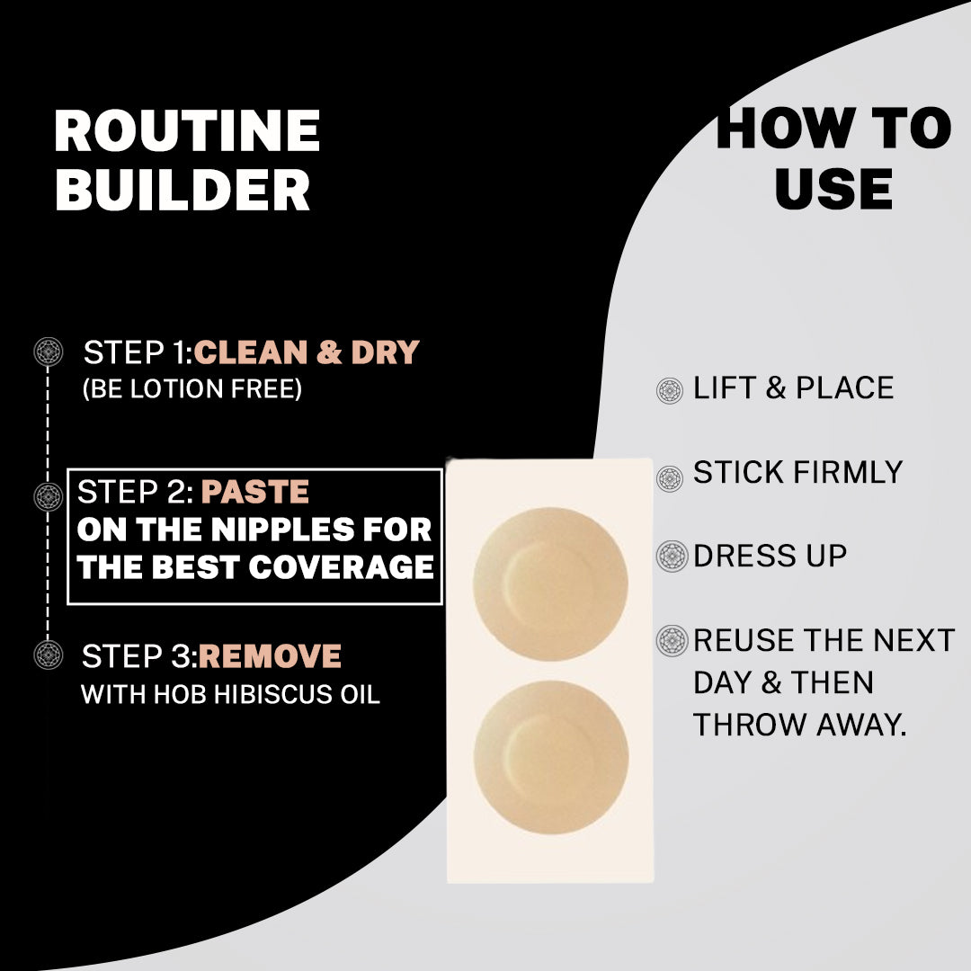 House Of Beauty India Body Tools Nipple Patches (Quantity - 50 Pieces Bra) Face Yoga gym Vibhuti Arora facegym Jade roller Guasha skingym Guasha Teacher Training Learn Yoga certified FaceTools Make up Anti ageing Nipple Patches (Quantity - 50 Pieces Bra)