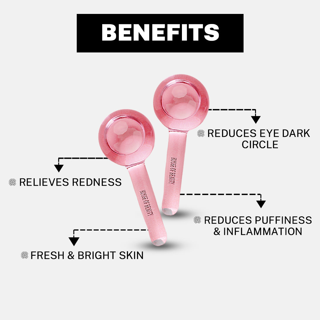 House Of Beauty India Face Tools Pink Ice Globes (1 pair) Face Yoga gym Vibhuti Arora facegym Jade roller Guasha skingym Guasha Teacher Training Learn Yoga certified FaceTools Make up Anti ageing Pink Ice Globes (1 pair)
