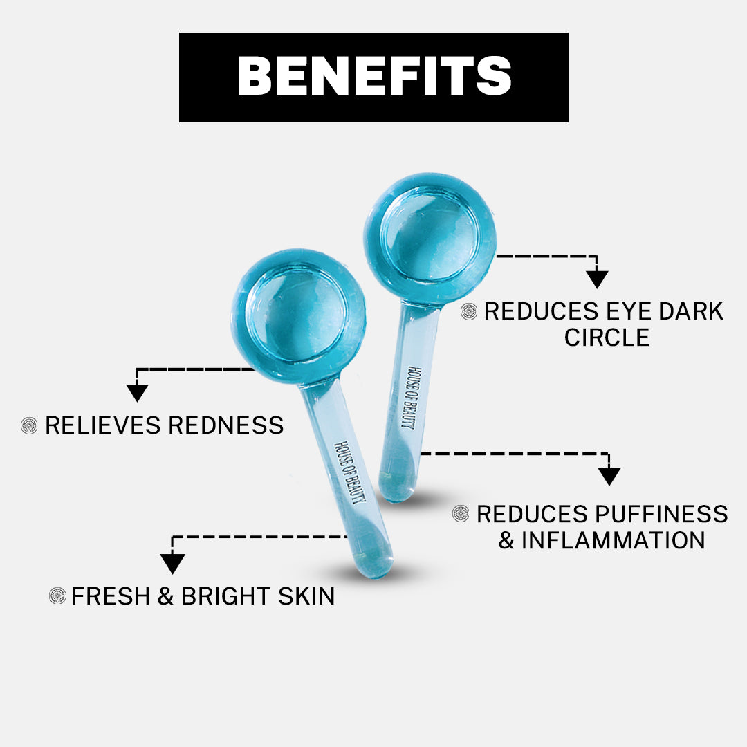 House Of Beauty India Face Tools Blue Ice Globes (1 pair) Face Yoga gym Vibhuti Arora facegym Jade roller Guasha skingym Guasha Teacher Training Learn Yoga certified FaceTools Make up Anti ageing Blue Ice Globes (1 pair)