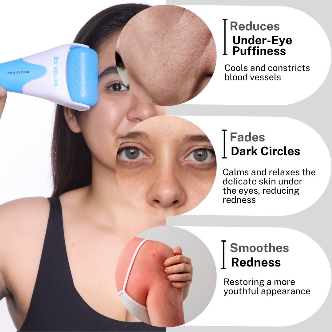 House Of Beauty India Face Tools Blue Ice Roller Face Yoga gym Vibhuti Arora facegym Jade roller Guasha skingym Guasha Teacher Training Learn Yoga certified FaceTools Make up Anti ageing Blue Ice Roller