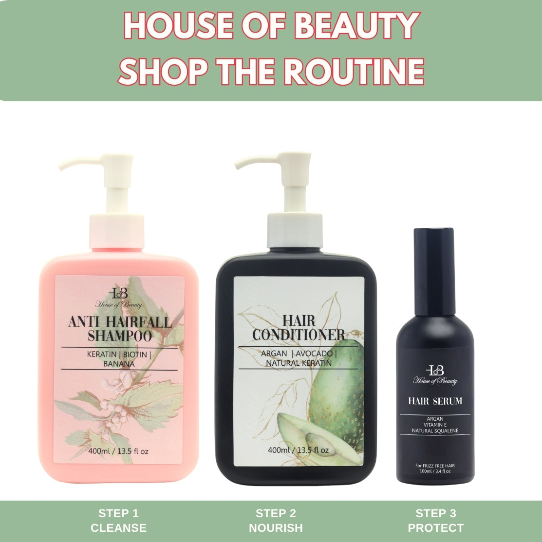 Copy - Combo of HOB Products for your complete hair care - old product image by House of beauty India