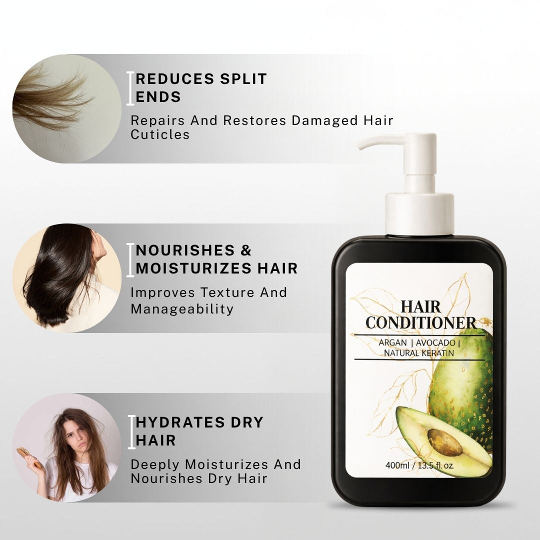 hair conditioner reduces split ends nourishes dry hair improves texture and deeply moisturizes