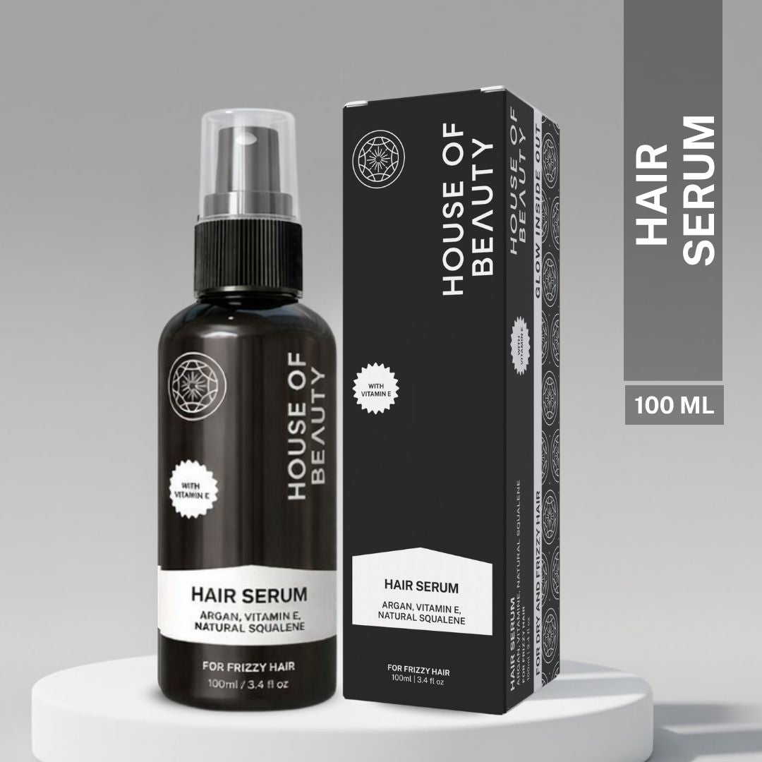 hair serum with argan oil vitamin e and squalene for frizzy hair smoothing and shine