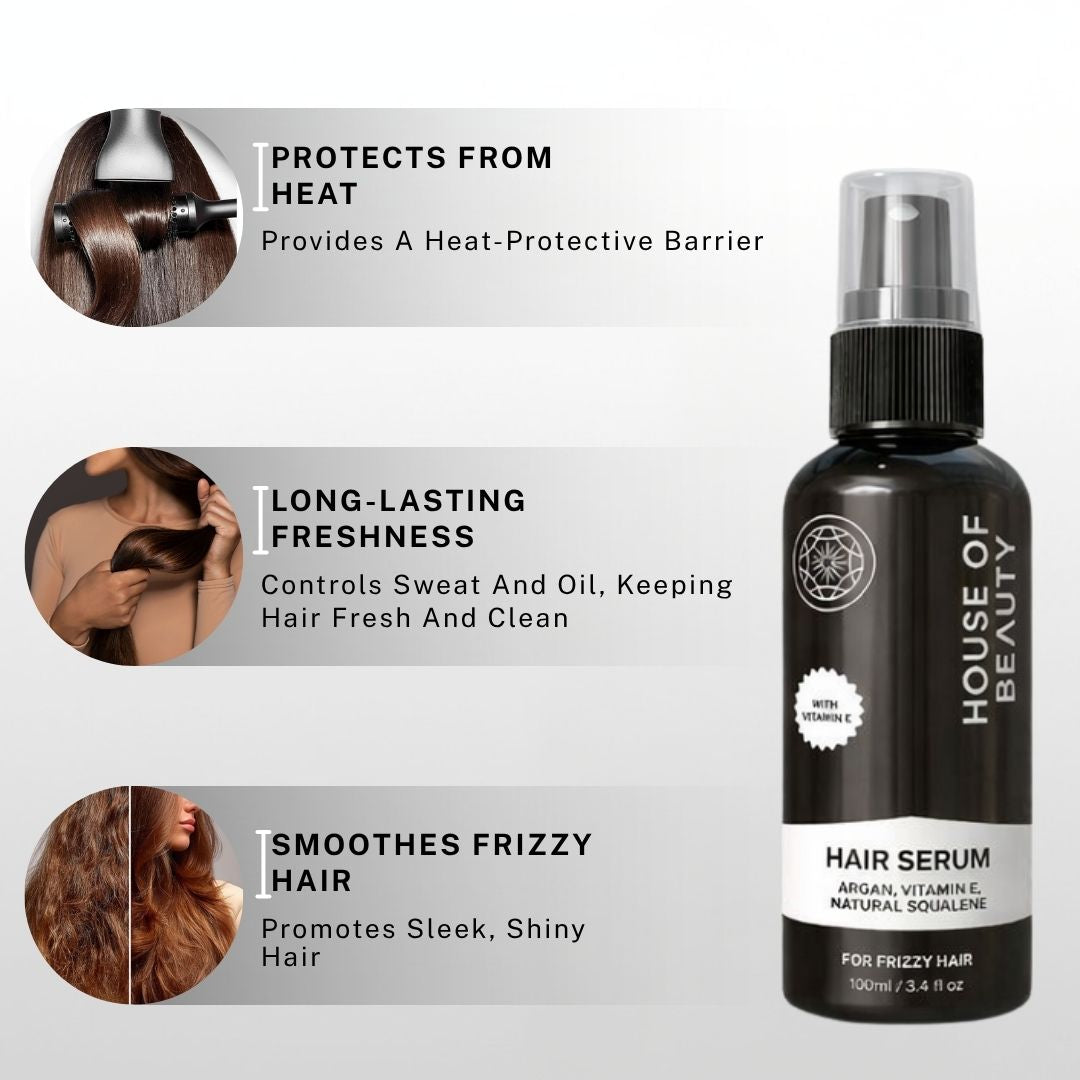 hair serum for heat protection controlling frizz and keeping hair smooth and fresh