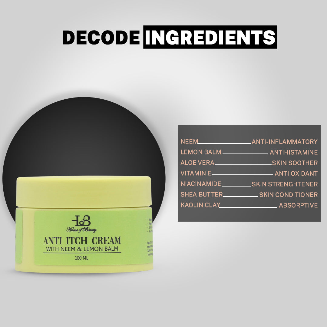 Ingredients used to make Anti Itch Cream by HOB India