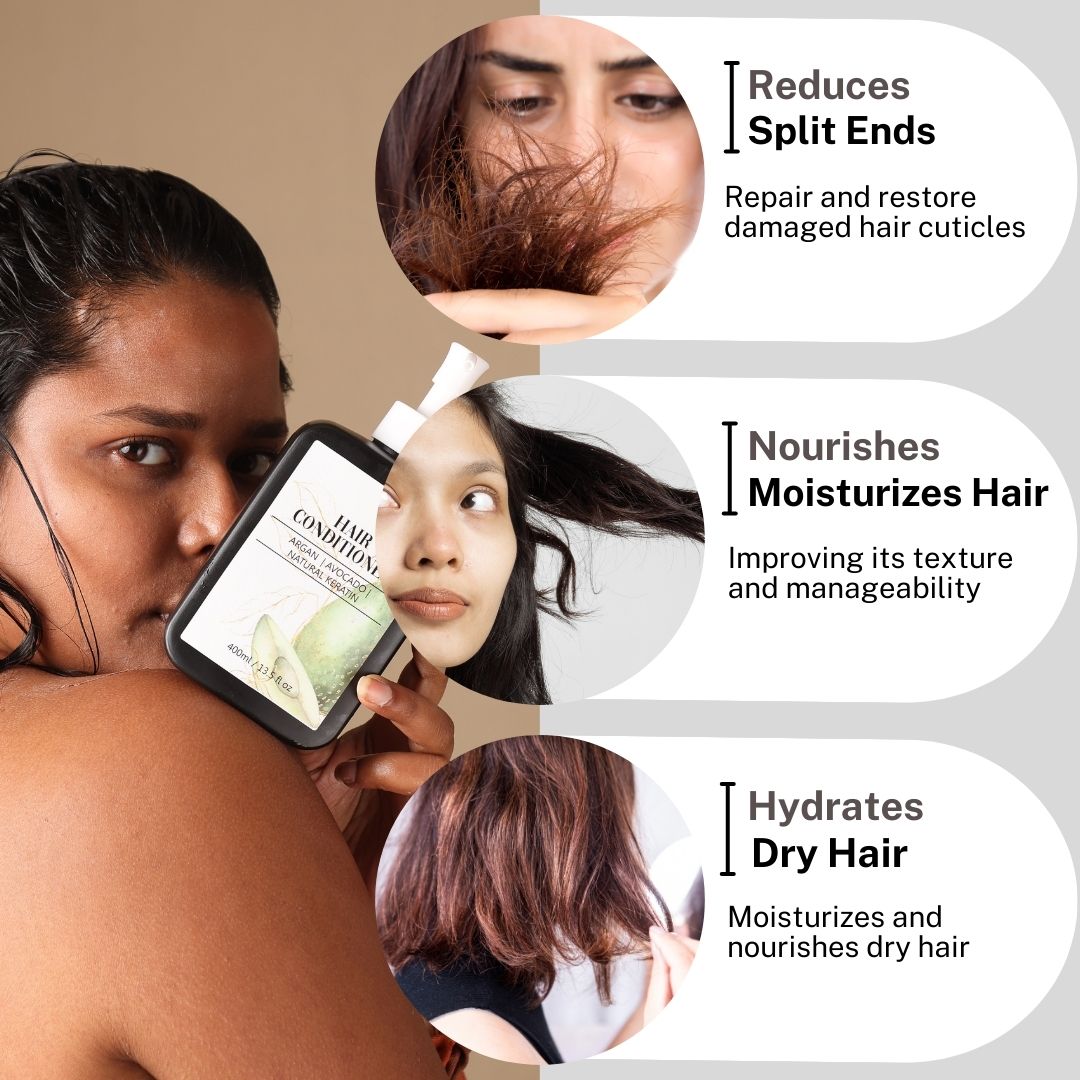 House Of Beauty India Hair Care Hair Conditioner for Frizzy Hair (400ml) Face Yoga gym Vibhuti Arora facegym Jade roller Guasha skingym Guasha Teacher Training Learn Yoga certified FaceTools Make up Anti ageing Hair Conditioner for Frizzy Hair (400ml)