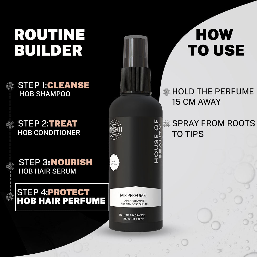 House Of Beauty India Hair Care Hair Perfume with Arabian Oud (100ml) Face Yoga gym Vibhuti Arora facegym Jade roller Guasha skingym Guasha Teacher Training Learn Yoga certified FaceTools Make up Anti ageing Hair Perfume with Arabian Oud (100ml)