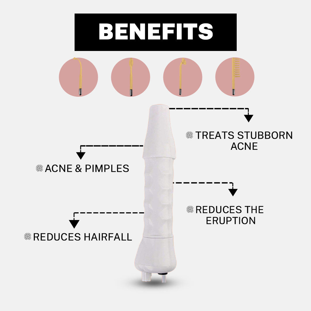 House Of Beauty India Pro tools Magic Wand - High Frequency (5 pieces) Face Yoga gym Vibhuti Arora facegym Jade roller Guasha skingym Guasha Teacher Training Learn Yoga certified FaceTools Make up Anti ageing Magic Wand - High Frequency (5 pieces)