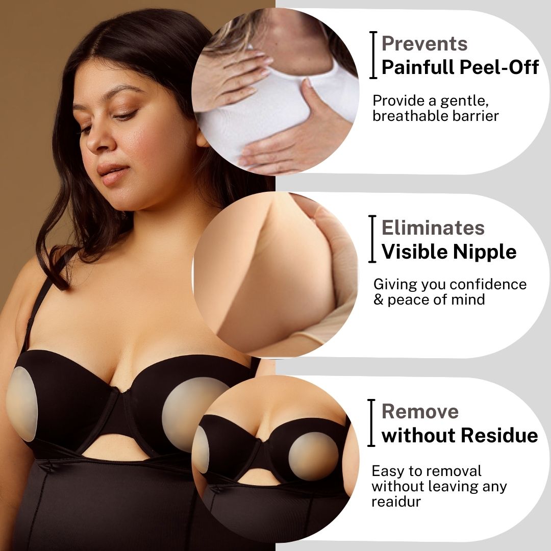 House Of Beauty India BodyCare Nippy Covers (Silicone Cover Medical Grade Bra) Face Yoga gym Vibhuti Arora facegym Jade roller Guasha skingym Guasha Teacher Training Learn Yoga certified FaceTools Make up Anti ageing Nippy Covers (Silicone Cover Medical Grade Bra)