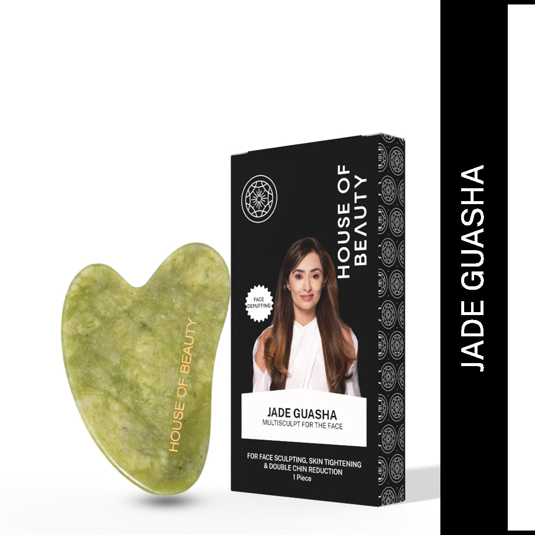 House Of Beauty India Face Tools Jade Guasha (1 piece) Face Yoga gym Vibhuti Arora facegym Jade roller Guasha skingym Guasha Teacher Training Learn Yoga certified FaceTools Make up Anti ageing Jade Guasha (1 piece)