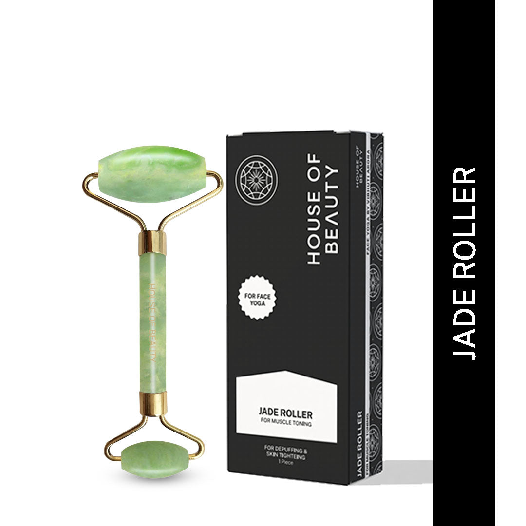 House Of Beauty India Face Tools Jade Roller (1 piece) Face Yoga gym Vibhuti Arora facegym Jade roller Guasha skingym Guasha Teacher Training Learn Yoga certified FaceTools Make up Anti ageing Jade Roller (1 piece)