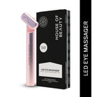 House of Beauty Electric Red Light LED Eye Massager, featuring red light therapy, heat therapy, sonic vibrations, and microcurrents, designed for reducing puffiness, dark circles, and enhancing collagen boosting