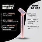House of Beauty Electric Red Light LED Eye Massager, featuring red light therapy, heat therapy, sonic vibrations, and microcurrents, designed for reducing puffiness, dark circles, and enhancing collagen boosting