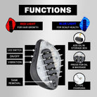 Led photon hair comb brush with red & blue light treatment for scalp, dandruff and hair growth treatment 
Reduce hairfall at home with Hair tool and red light treatment affordable, trending cutting hair tool for scalp health. Blue and Red light combo better than Vega, Wahl, Agaro, and Havells, it’s perfect for addressing issues like hair thinning, dandruff, and dullness.Search trends such as "best LED hair growth massager in India," "scalp massager with light therapy," and "tools to reduce hair fall.