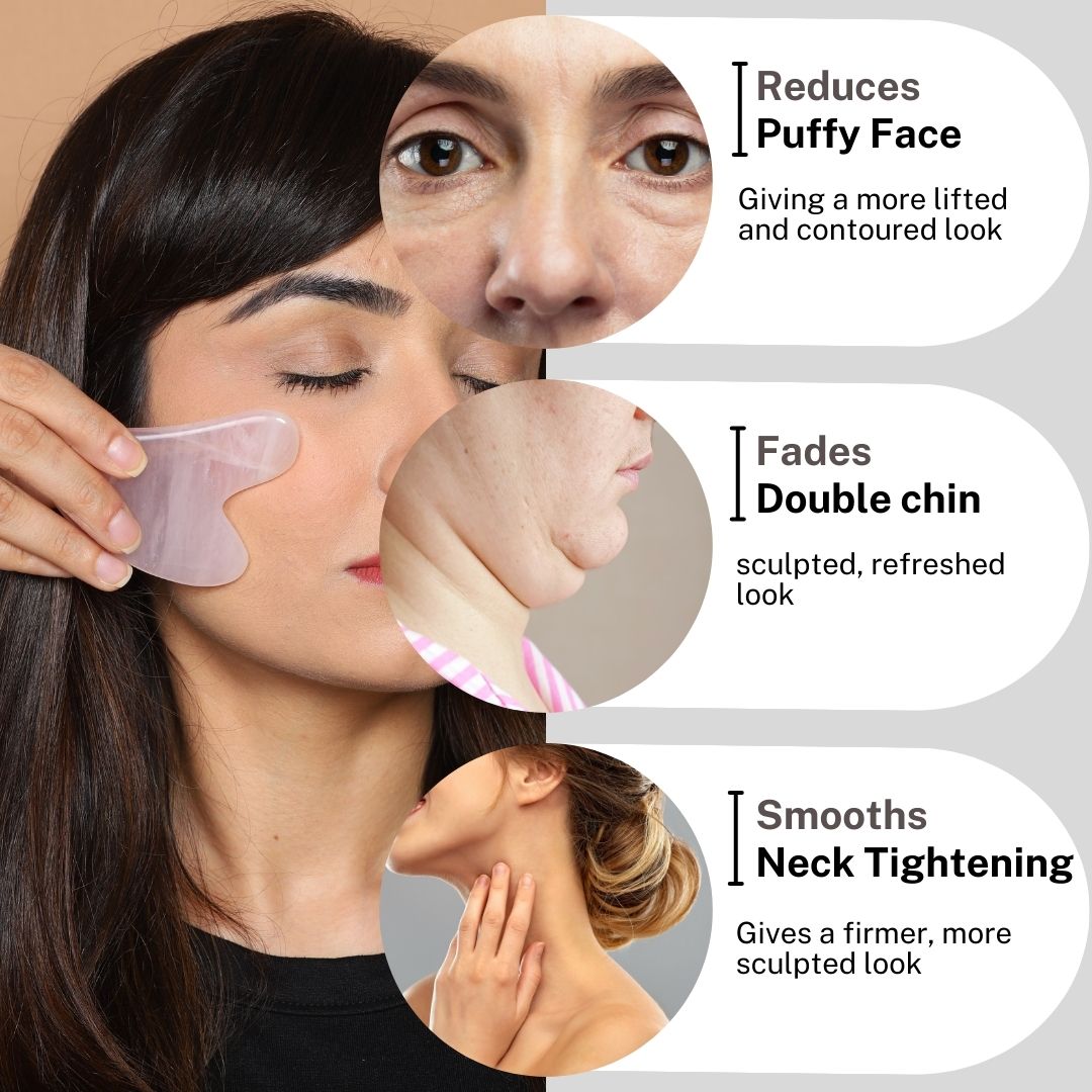 House Of Beauty India Face Tools Rose Quartz Guasha (1 piece) Face Yoga gym Vibhuti Arora facegym Jade roller Guasha skingym Guasha Teacher Training Learn Yoga certified FaceTools Make up Anti ageing Rose Quartz Guasha (1 piece)