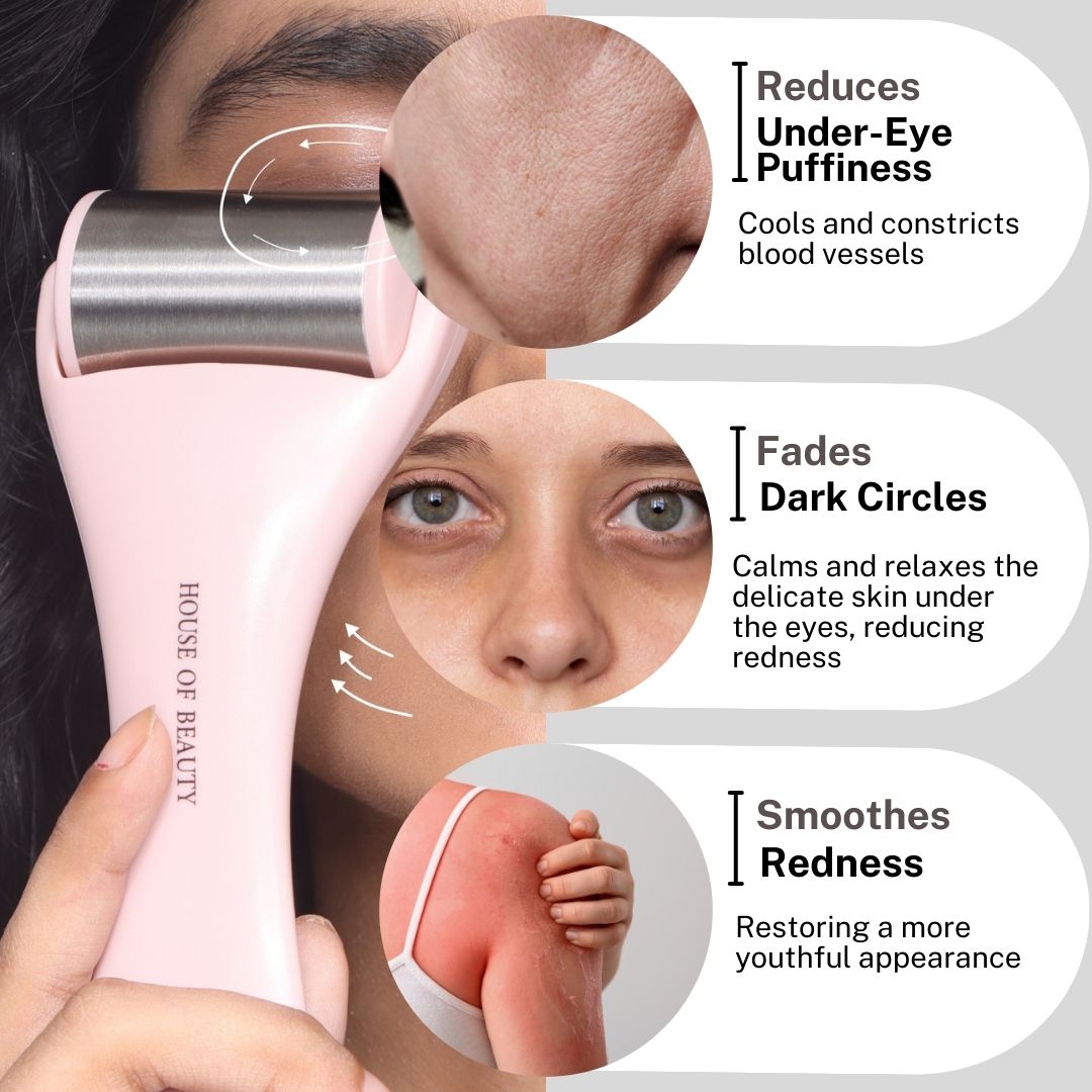 House Of Beauty India Face Tools Steel Ice Roller (De-Puff eyes) Face Yoga gym Vibhuti Arora facegym Jade roller Guasha skingym Guasha Teacher Training Learn Yoga certified FaceTools Make up Anti ageing Steel Ice Roller (De-Puff eyes)