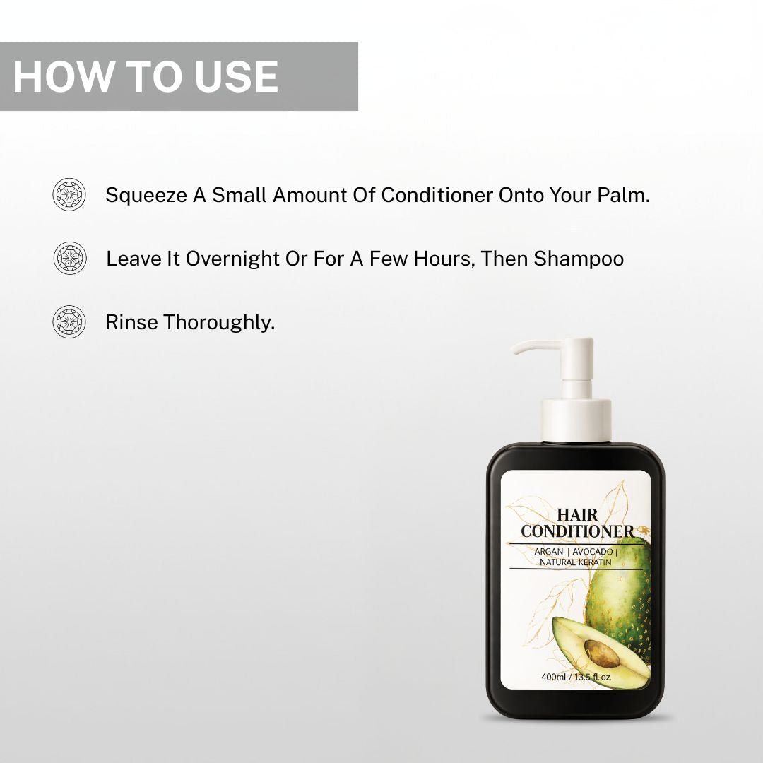 apply small amount of hair conditioner leave for few minutes and rinse thoroughly for soft smooth hair