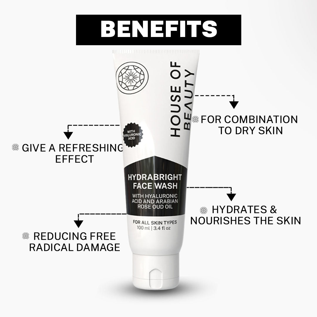 House Of Beauty India Skin Care HydraBright FaceWash (100ml) Face Yoga gym Vibhuti Arora facegym Jade roller Guasha skingym Guasha Teacher Training Learn Yoga certified FaceTools Make up Anti ageing HydraBright FaceWash (100ml)