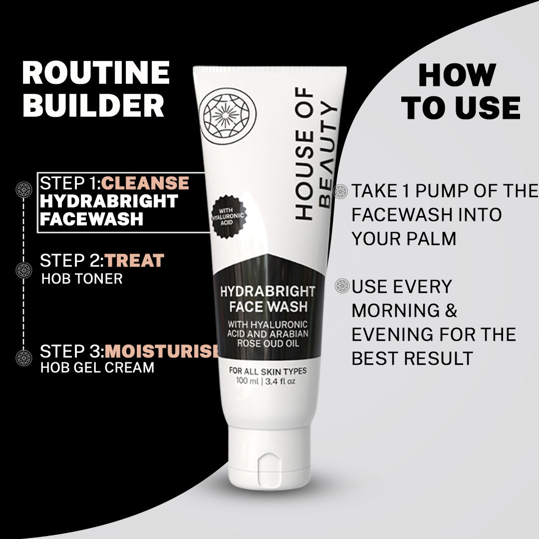 House Of Beauty India Skin Care HydraBright FaceWash (100ml) Face Yoga gym Vibhuti Arora facegym Jade roller Guasha skingym Guasha Teacher Training Learn Yoga certified FaceTools Make up Anti ageing HydraBright FaceWash (100ml)