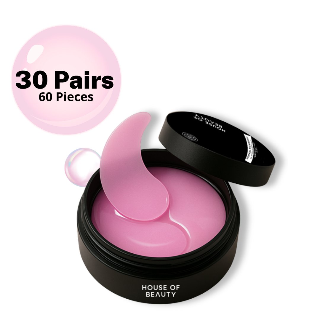 House of Beauty India Hydra Gel Eye Patches with Collagen, Peptides, and Hyaluronic Acid – 30 pairs jar with spatula for dark circles and under-eye puffiness
