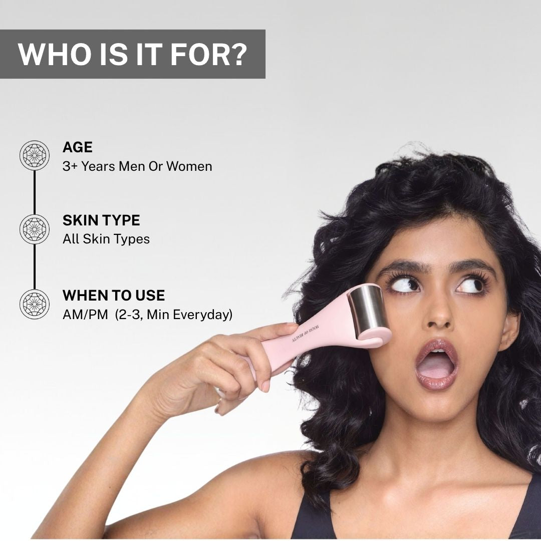 ice roller suitable for all skin types for men and women for daily facial massage and skin care