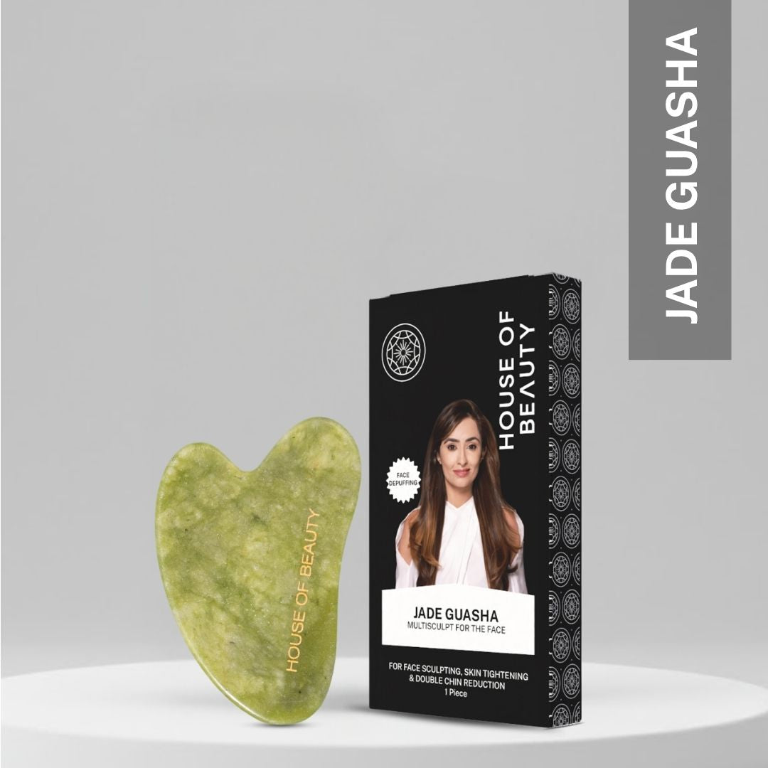 jade gua sha facial tool for face sculpting lymphatic drainage skin tightening natural stone
