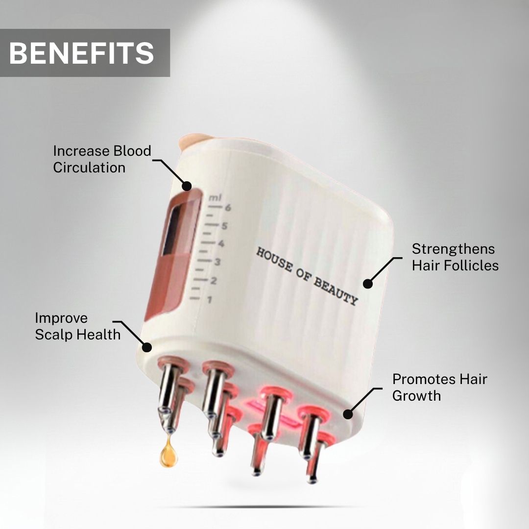 led hair massager benefits improving scalp health increasing blood circulation and strengthening hair follicles