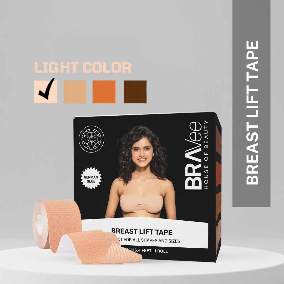 Light shade breast lift tape with seamless nude finish for fair skin tones