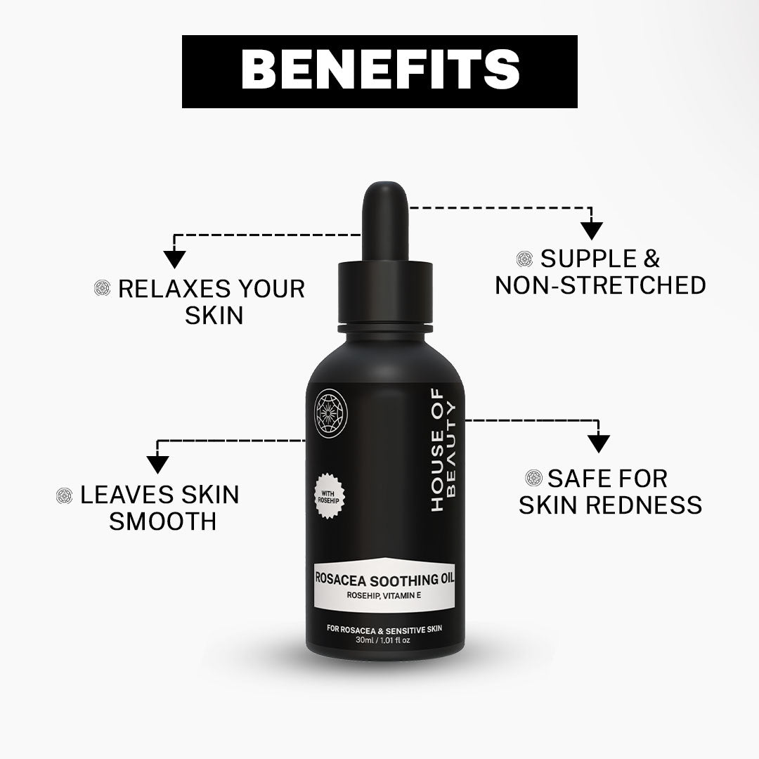 House Of Beauty India Anti-Aging Skin Care Kits Rosacea Oil (30ml) Face Yoga gym Vibhuti Arora facegym Jade roller Guasha skingym Guasha Teacher Training Learn Yoga certified FaceTools Make up Anti ageing Rosacea Oil (30ml)