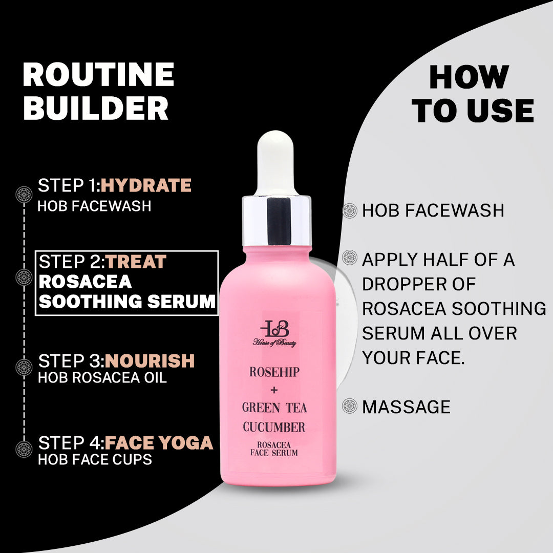 House Of Beauty India Skin Care Rosacea Serum (30ml) Face Yoga gym Vibhuti Arora facegym Jade roller Guasha skingym Guasha Teacher Training Learn Yoga certified FaceTools Make up Anti ageing Rosacea Serum (30ml)