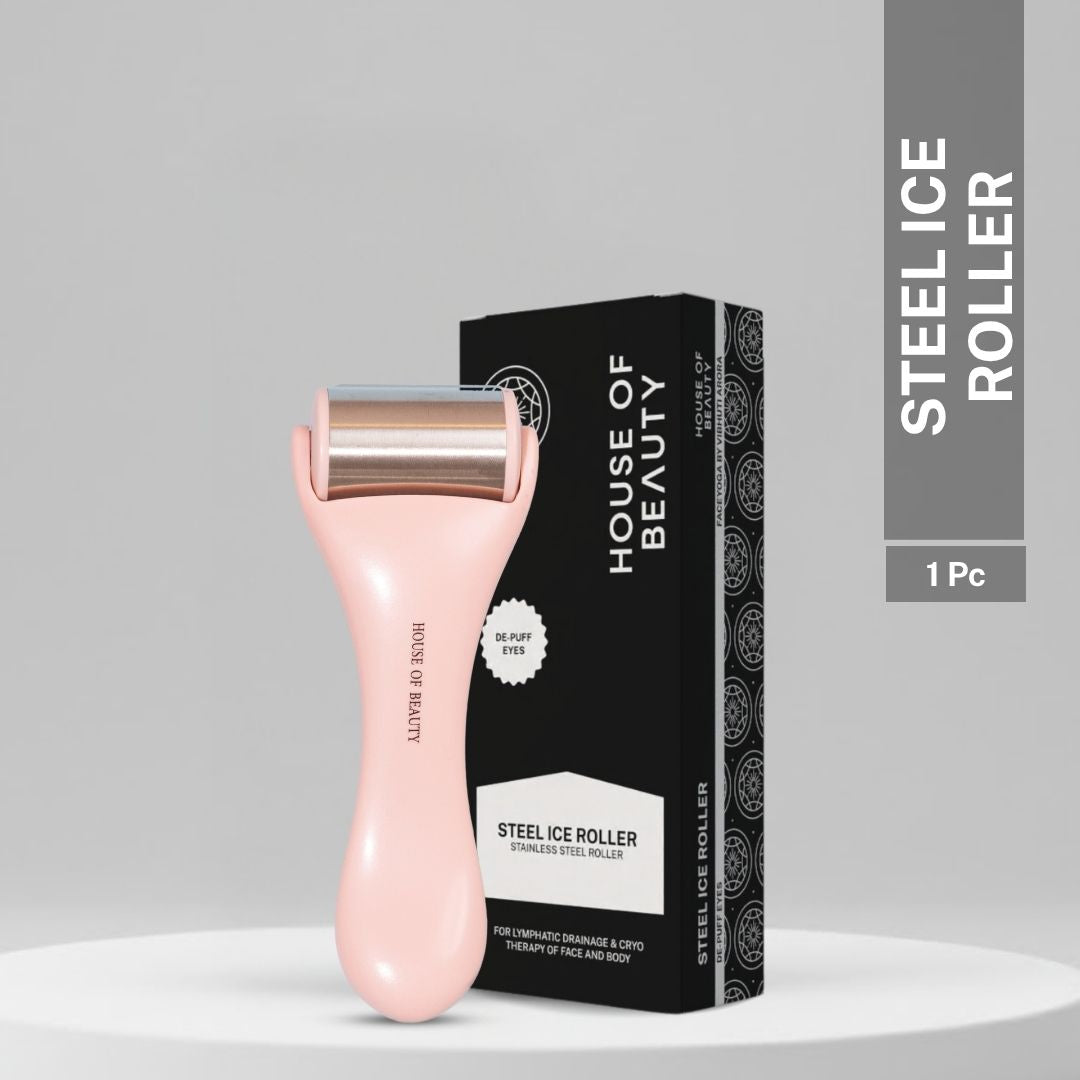 steel ice roller for face with stainless steel head for depuffing skin tightening and facial massage