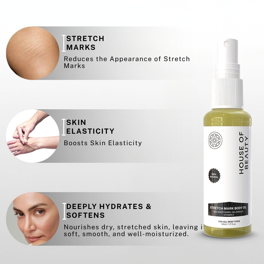 body oil reduces stretch marks improves skin elasticity deeply hydrates and softens dry skin