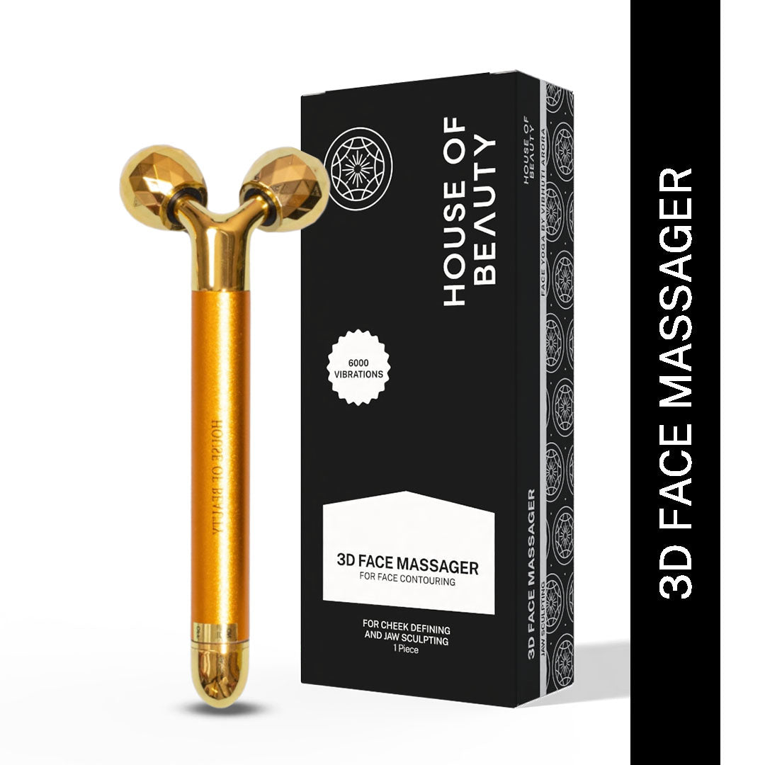 House of Beauty India as Seen on Shark Tank India Face Tools 3D Face Massager (1 piece) Face Yoga gym Vibhuti Arora facegym Jade roller Guasha skingym Guasha Teacher Training Learn Yoga certified FaceTools Make up Anti ageing 3D Face Massager (1 piece)