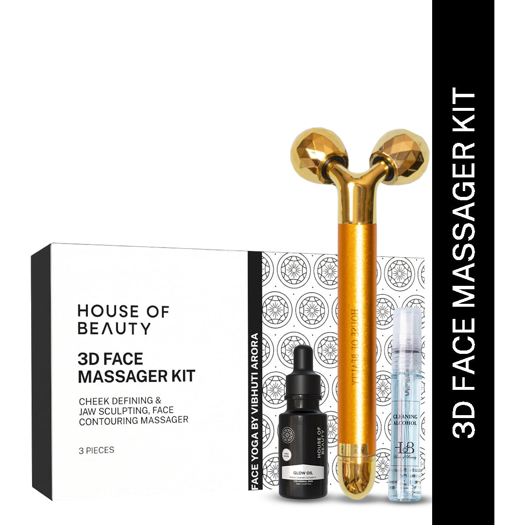 House Of Beauty India Body Tools 3D Face Massager Kit (3 Pieces) Face Yoga gym Vibhuti Arora facegym Jade roller Guasha skingym Guasha Teacher Training Learn Yoga certified FaceTools Make up Anti ageing 3D Face Massager Kit (3 Pieces)