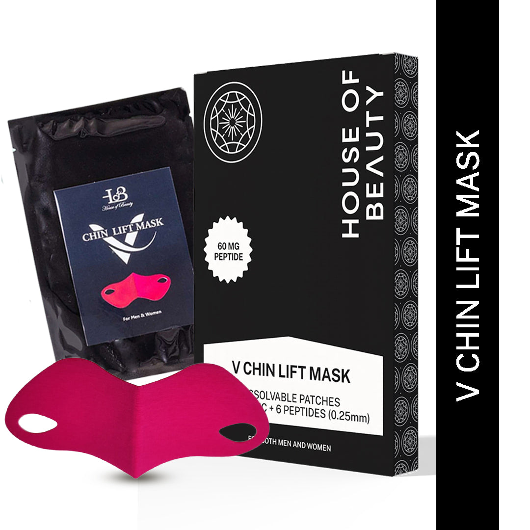 House Of Beauty India Skin Care V Chin Lift Mask(2 Times Reusable) Face Yoga gym Vibhuti Arora facegym Jade roller Guasha skingym Guasha Teacher Training Learn Yoga certified FaceTools Make up Anti ageing V Chin Lift Mask(2 Times Reusable)