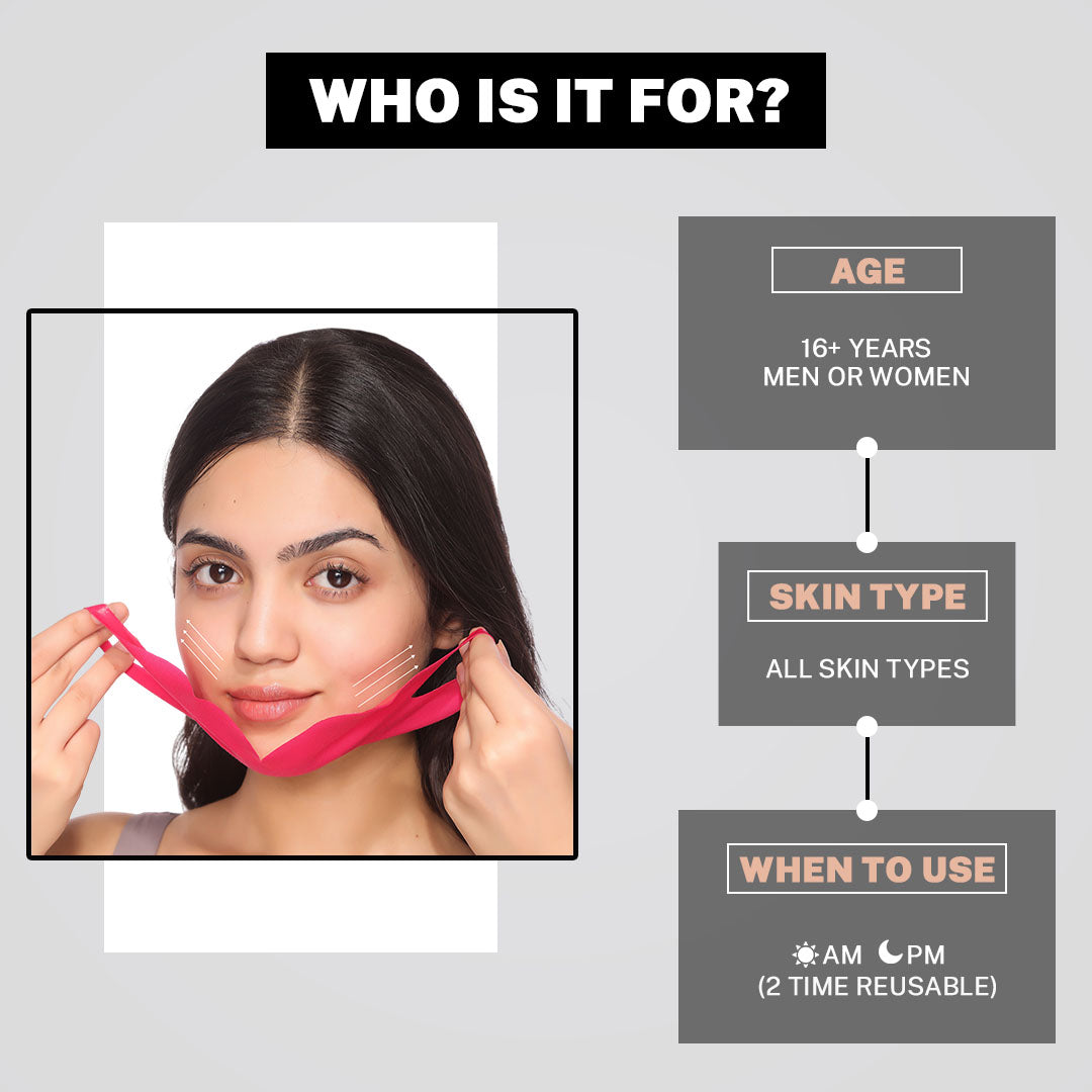 House Of Beauty India Skin Care V Chin Lift Mask(2 Times Reusable) Face Yoga gym Vibhuti Arora facegym Jade roller Guasha skingym Guasha Teacher Training Learn Yoga certified FaceTools Make up Anti ageing V Chin Lift Mask(2 Times Reusable)